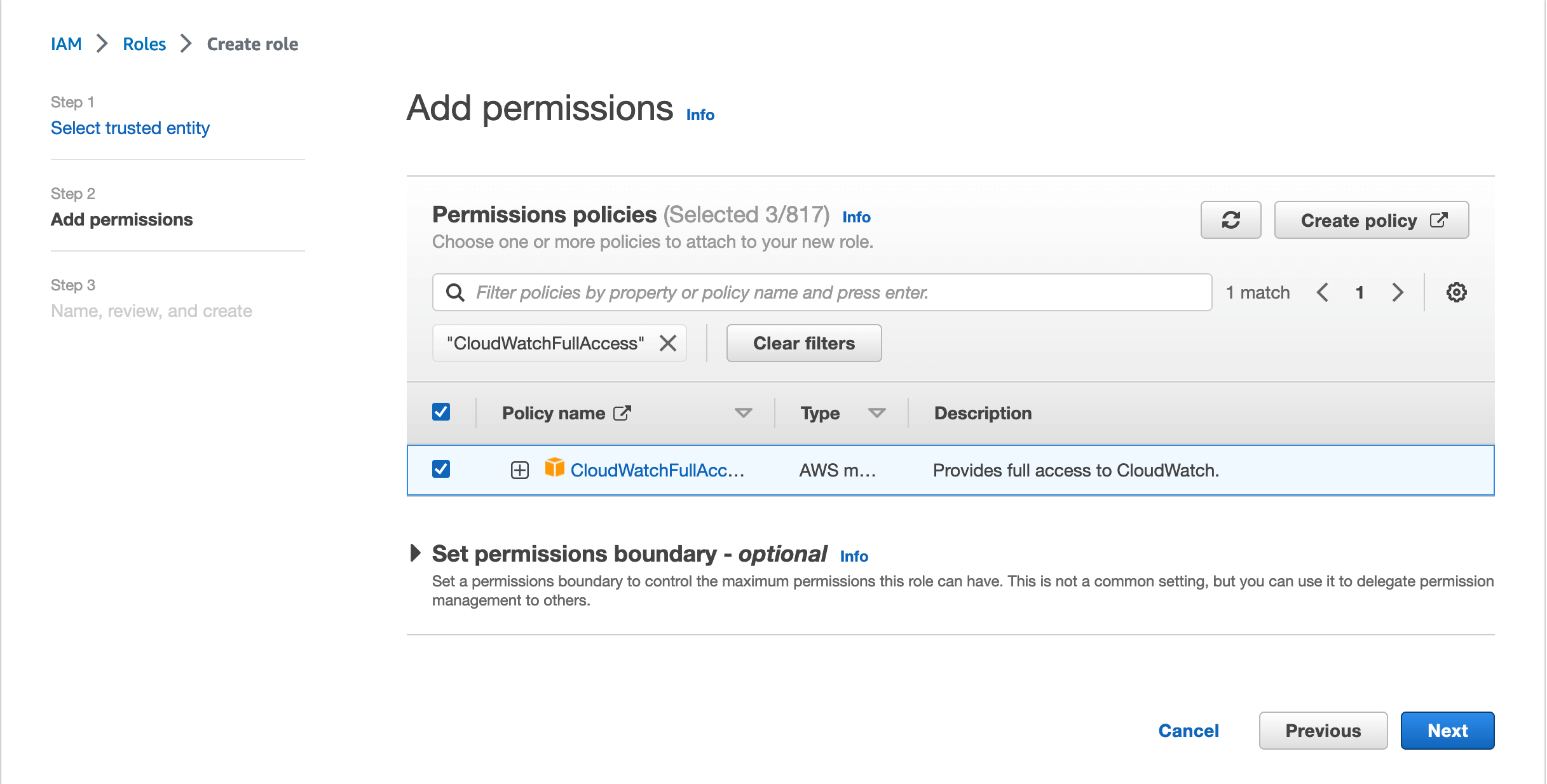 Pendable AWS IAM User Creation Step 2.